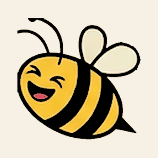 Laughing cartoon bee